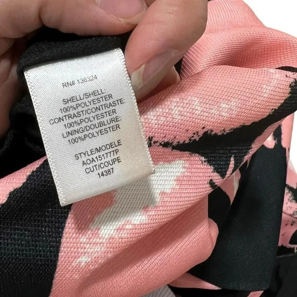 Halston Heritage Halter Floral Dress in Black & Parfait Abrstract Orchid 4 - Picture 6 of 7